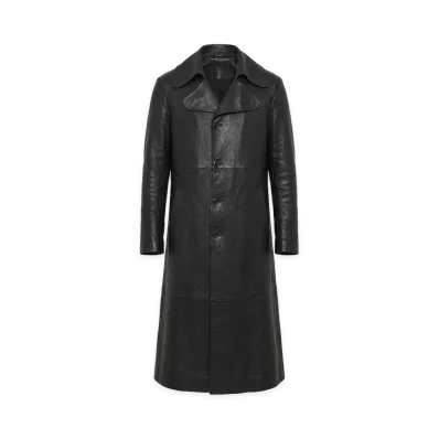Ann Demeulemeester Lionel Deconstructed Leather Coat "Black"
