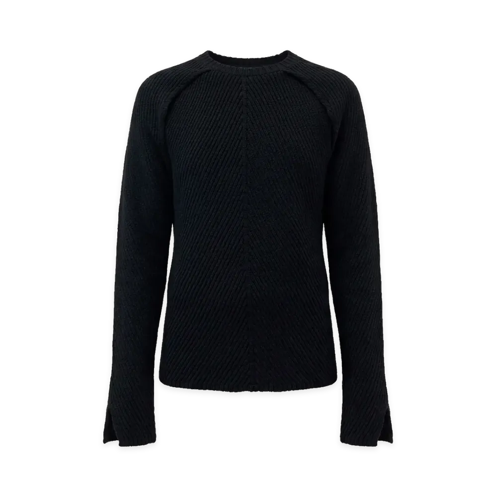 Ann Demeulemeester Ferdin Diagonal Rib Comfort Sweater "Black"