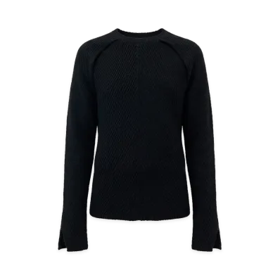 Ann Demeulemeester Ferdin Diagonal Rib Comfort Sweater "Black"