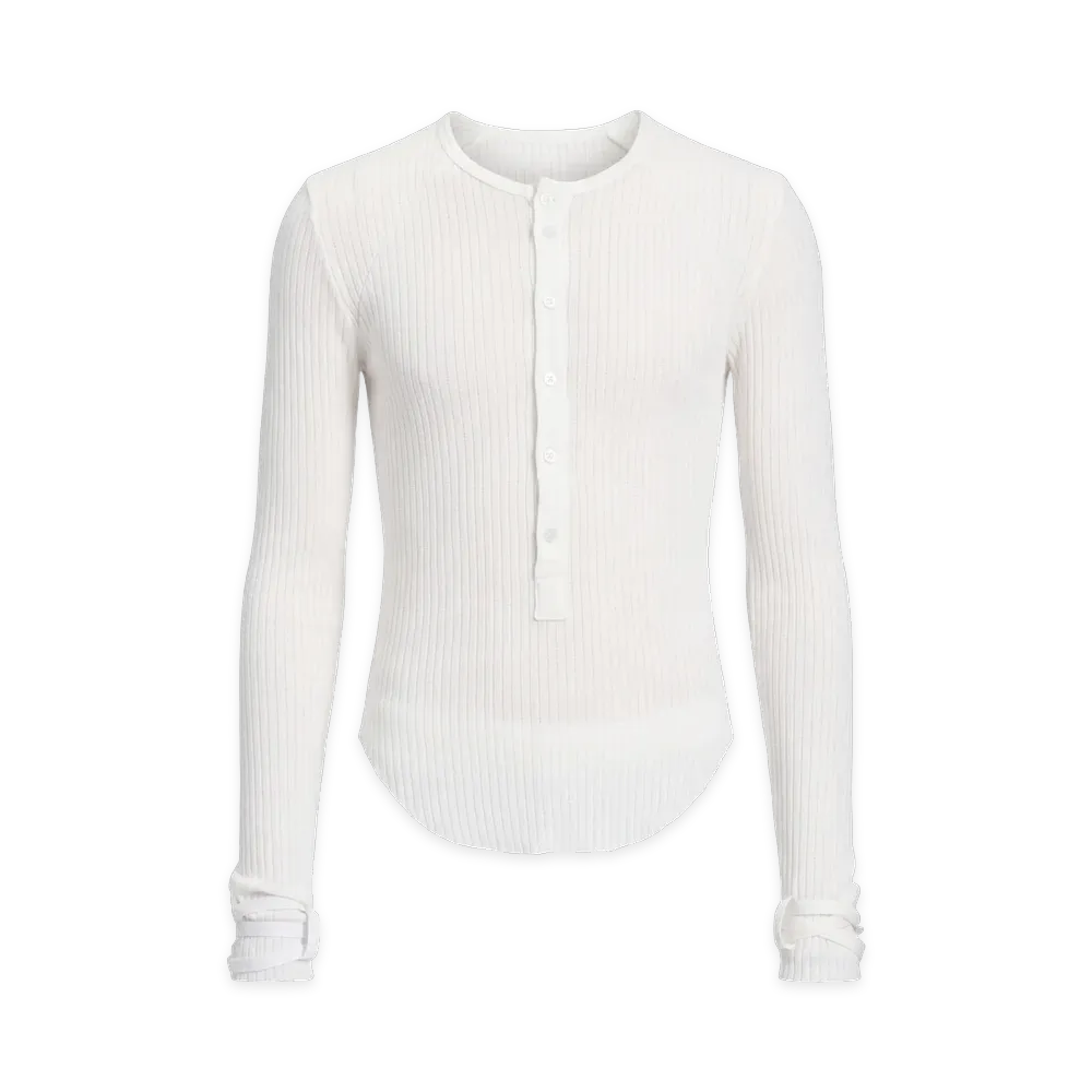 Ann Demeulemeester Blas Long Sleeve Serafino T-Shirt "White"