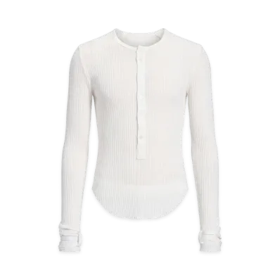 Ann Demeulemeester Blas Long Sleeve Serafino T-Shirt "White"