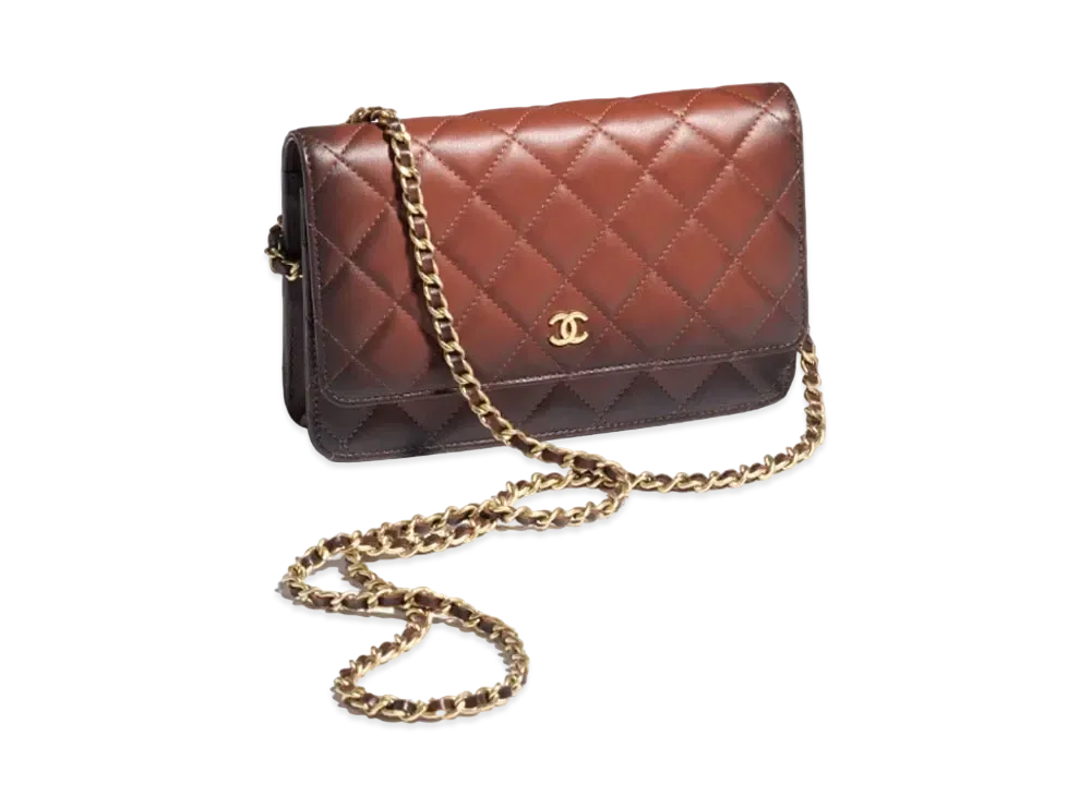 シャネル クラシック チェーンウォレット ラムスキン "ブラウン" AP0250 B16859 NY562