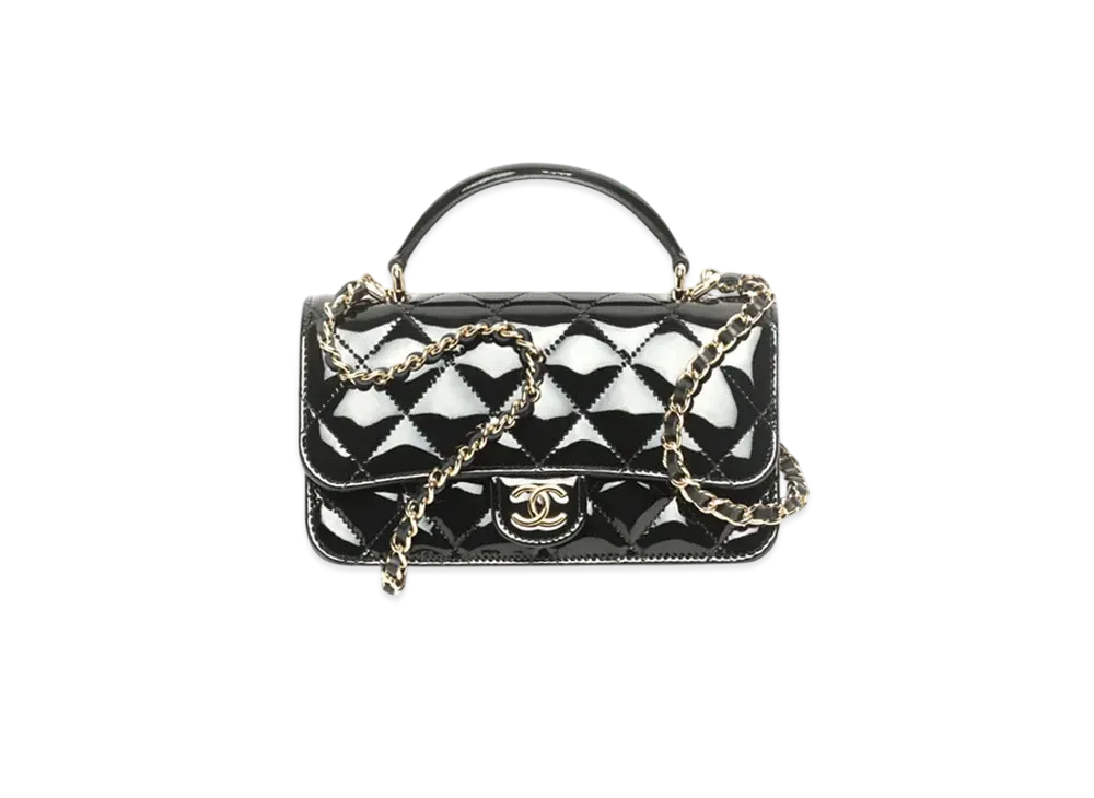 シャネル フォン ケース パテント カーフスキン "ブラック" AP3226-B18237-94305