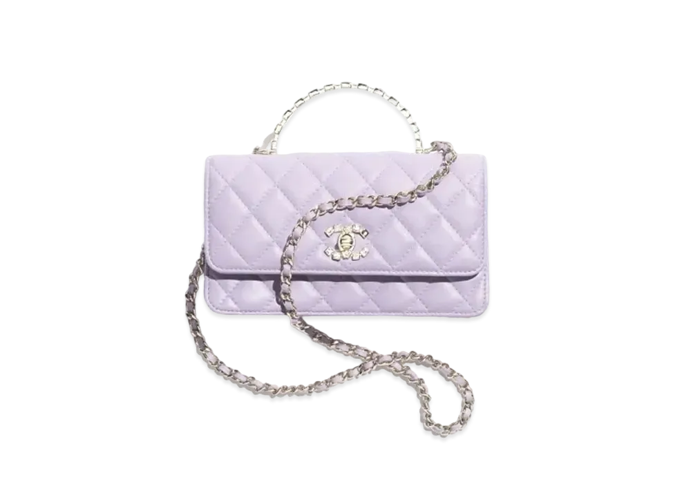 CHANEL Clutch with ChainLambskin Strass "Lilac"