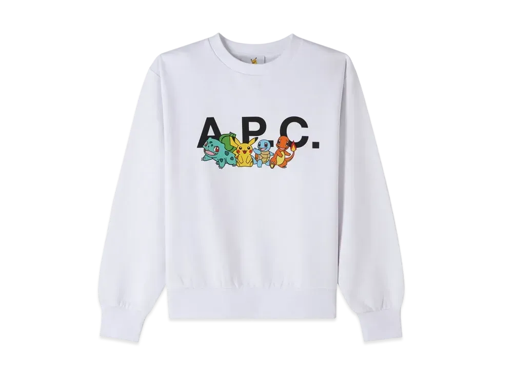 A.P.C. x Pokemon Crew Sweatshirt H "White"