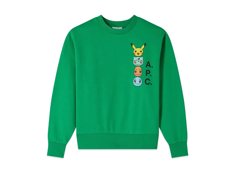 A.P.C. x Pokemon Portrait Sweatshirt H "Green"