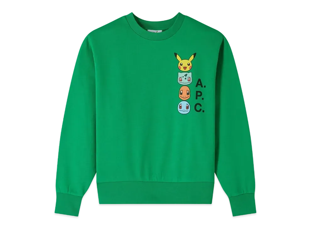 A.P.C. x Pokemon Portrait Sweatshirt F "Green"