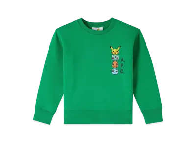 A.P.C. x Pokemon Kids Portrait Sweatshirt "Green"