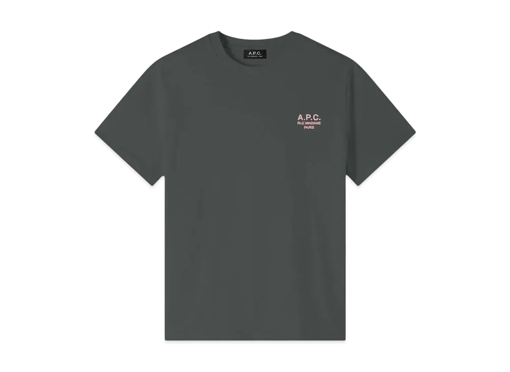 A.P.C. Standard Rue Madame T-Shirts "Charcoal Gray/Rose"