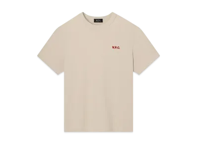 A.P.C. Boxy Petit VPC T-Shirts "Mastic/Red"