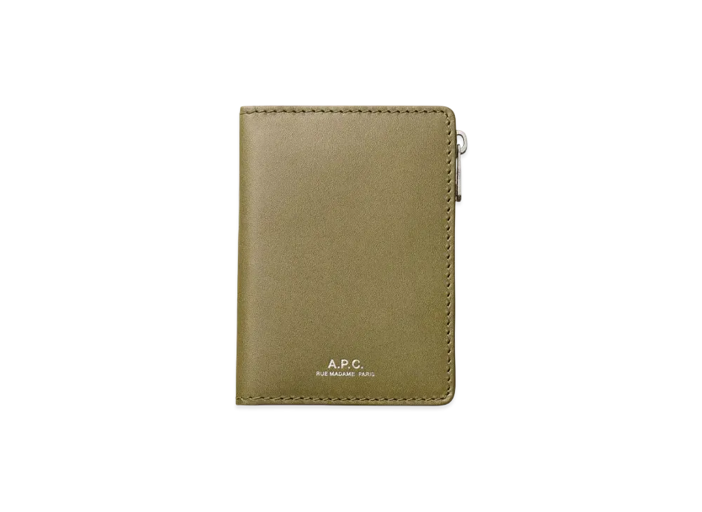 A.P.C. Stefan Zip Card Holder "Clay Green"