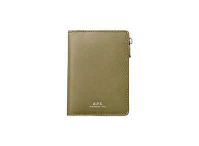 A.P.C. Stefan Zip Card Holder "Clay Green"
