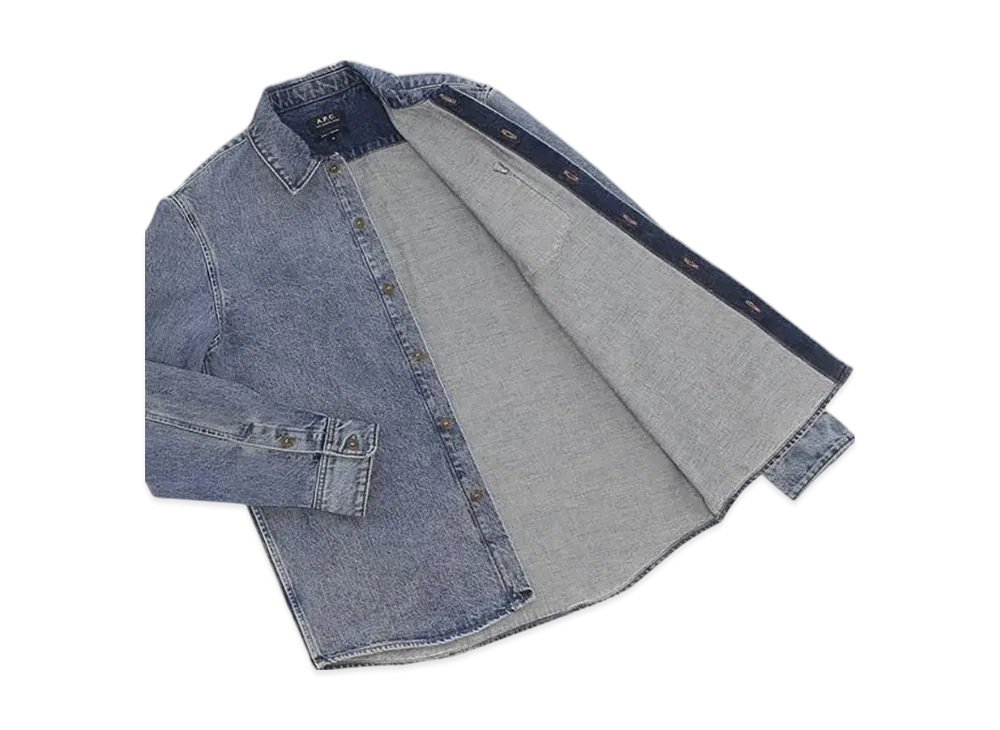 A.P.C. Surchemise Vittorio Brodee Poitrine "Light Blue"