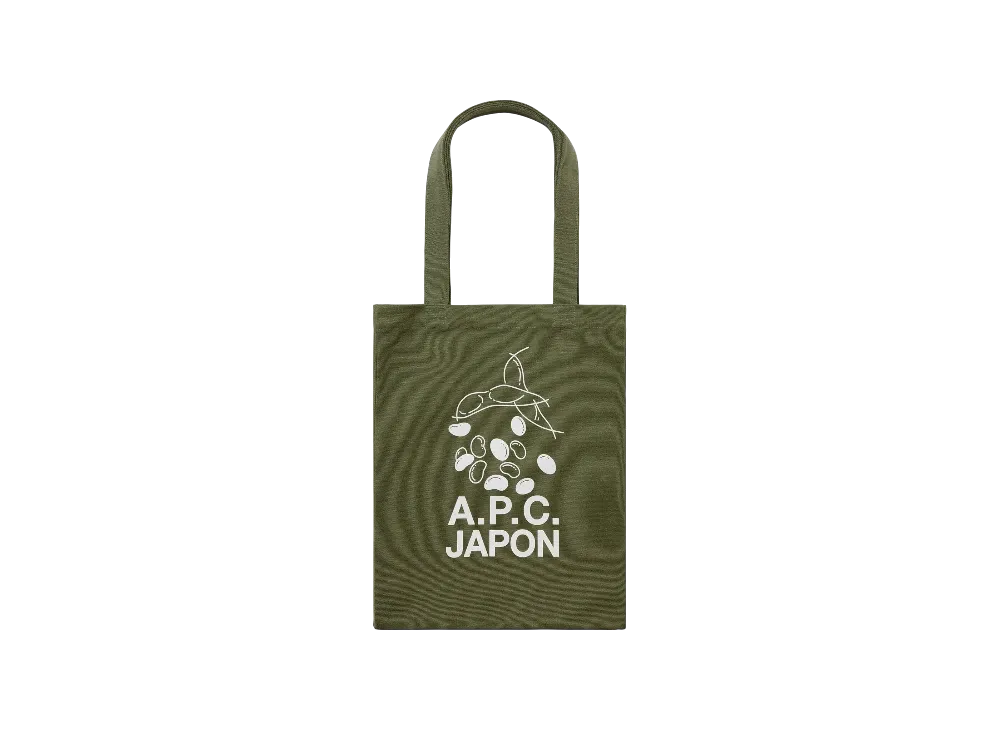 A.P.C. Ourmet Japonais Capsule Lou Edamame Tote Bag "Khaki"