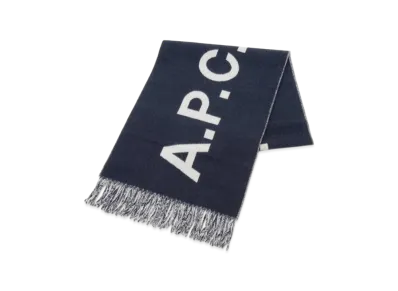 A.P.C. Wool Logo Scarf "Navy"