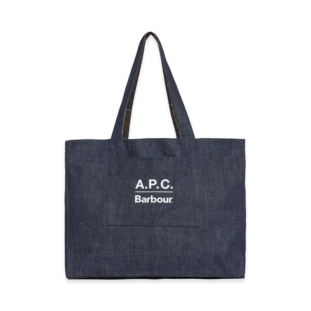 A.P.C. x Barbour Denim Tote Bag "Navy"
