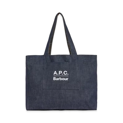 A.P.C. x Barbour Denim Tote Bag "Navy"