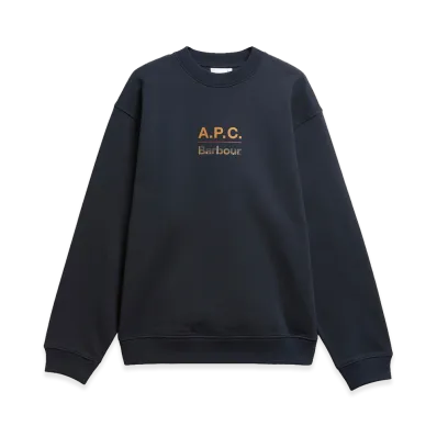 A.P.C. x Barbour Front Logo Crewneck Sweatshirt "Navy"