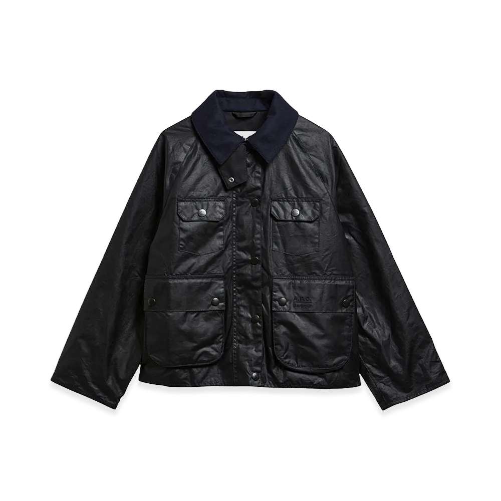 A.P.C. x Barbour Women's Spey Wax Jacket "Navy"