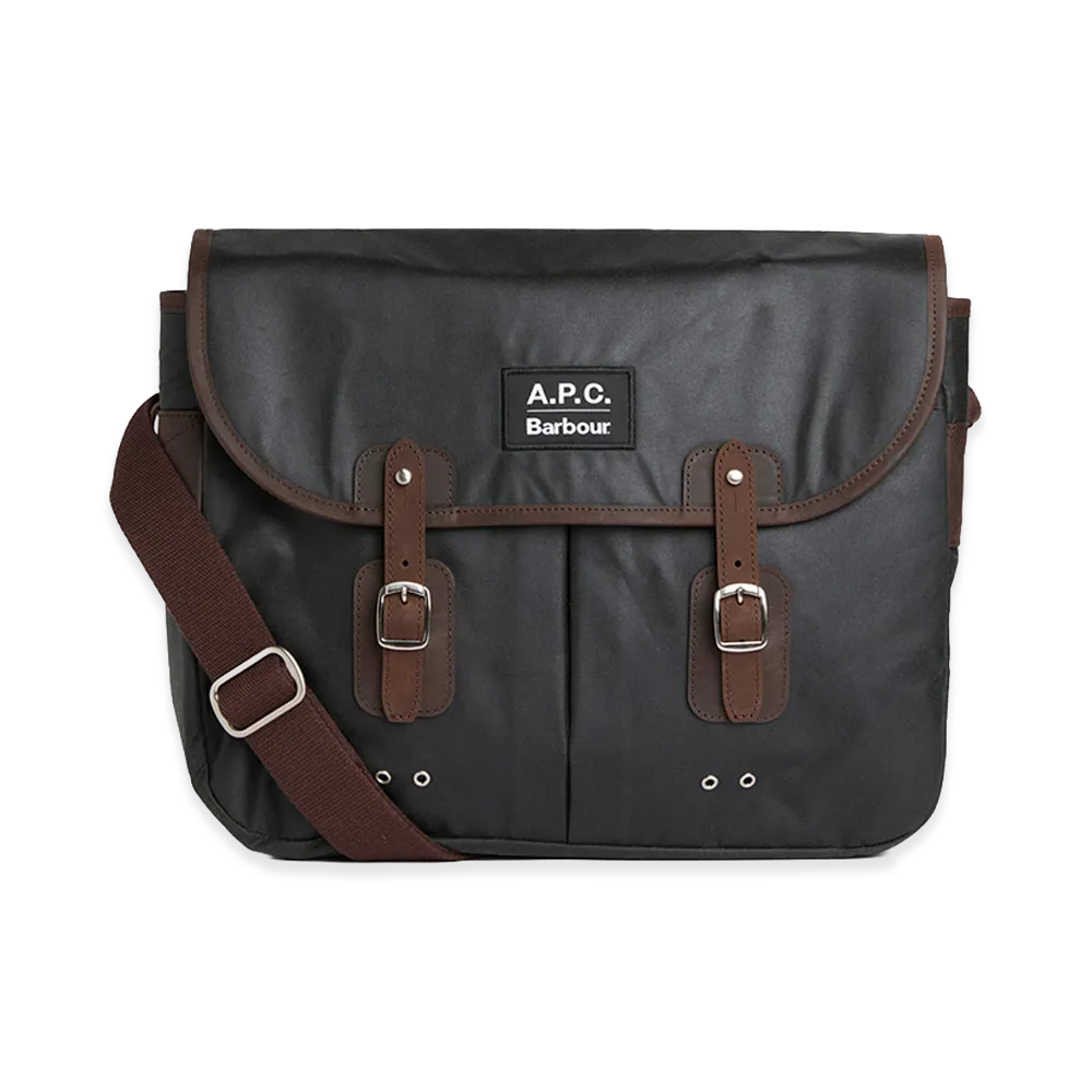 A.P.C. x Barbour Wax Body Bag "Green"