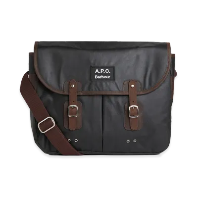 A.P.C. x Barbour Wax Body Bag "Green"