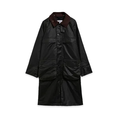 A.P.C. x Barbour Bedale Sugarlump Long Wax Jacket "Green"