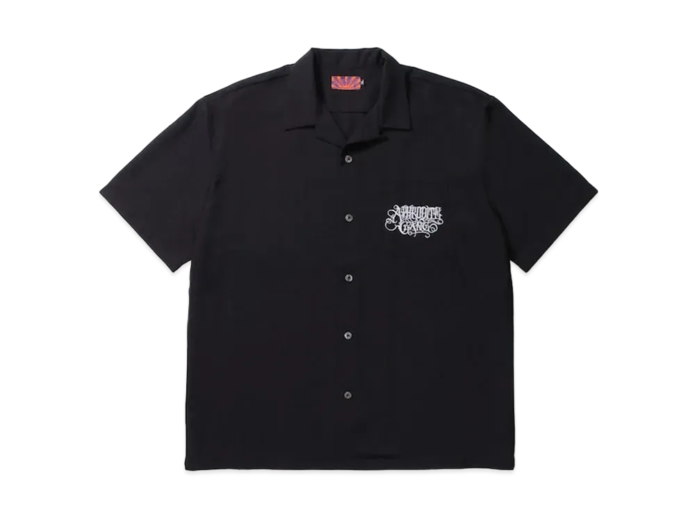 APHRODITEGANG Bud Spool Classic Logo S/S Open Collar Shirt "Black"