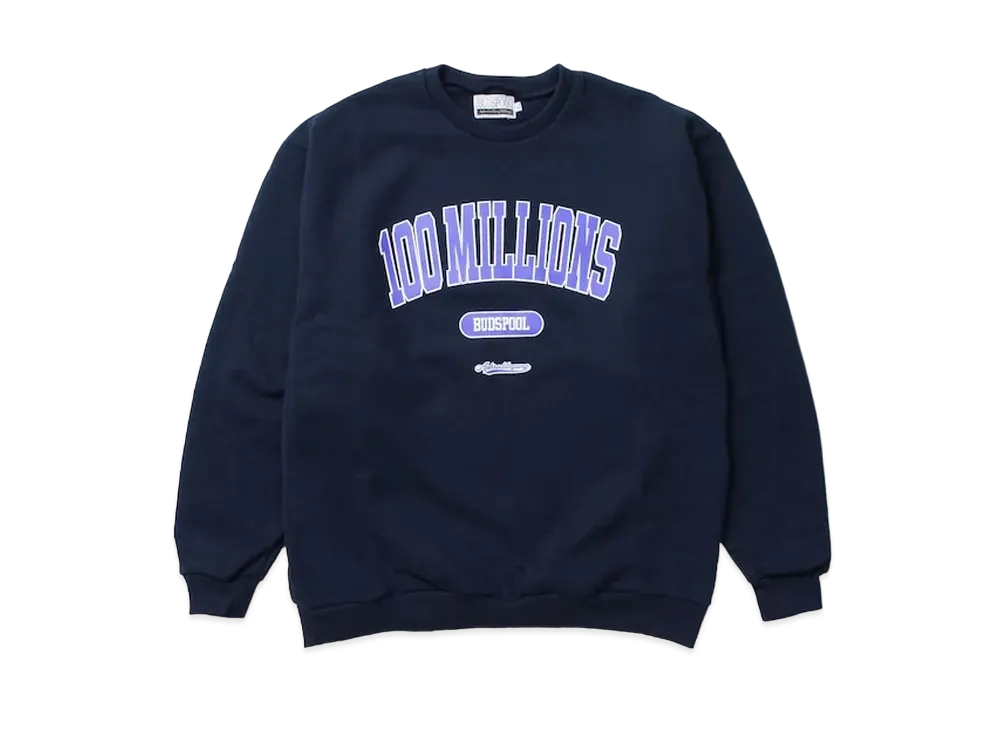 APHRODITEGANG Bud Spool 100MILLIONS Print Sweat Shirts "Navy"