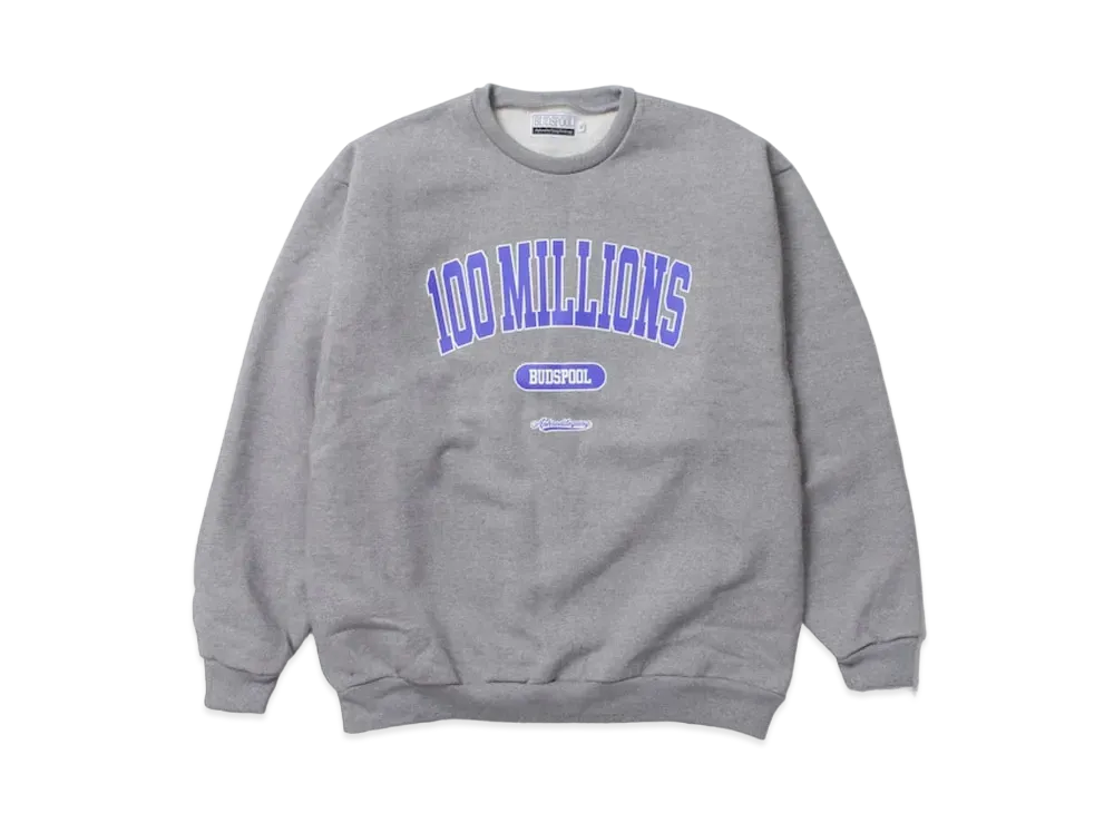APHRODITEGANG Bud Spool 100MILLIONS Print Sweat Shirts "Grey"