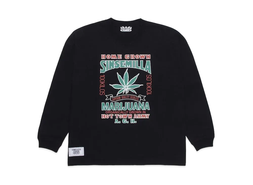 APHRODITEGANG Bud Spool Hottownarmy Original Logo Print L/S Tee "Black"