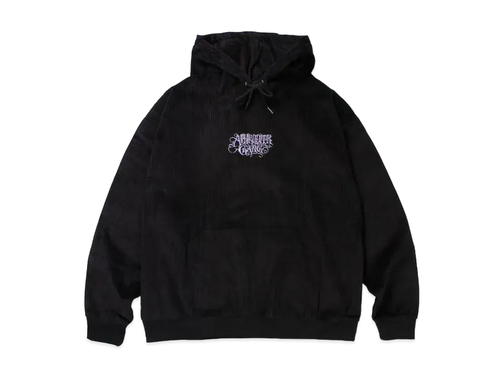 APHRODITEGANG Classic Logo Corduroy Hooded Shirt "Black Purple"