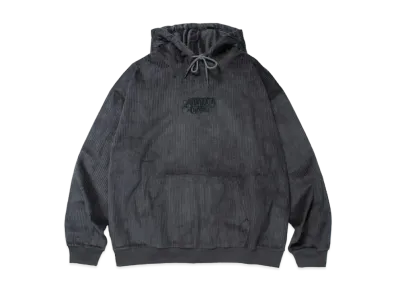 APHRODITEGANG Classic Logo Corduroy Hooded Shirt "Grey Black"