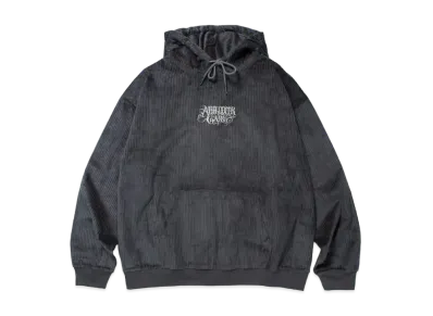 APHRODITEGANG Classic Logo Corduroy Hooded Shirt "Grey White"