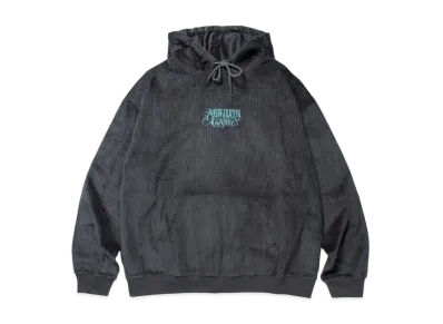 APHRODITEGANG Classic Logo Corduroy Hooded Shirt "Grey Blue"