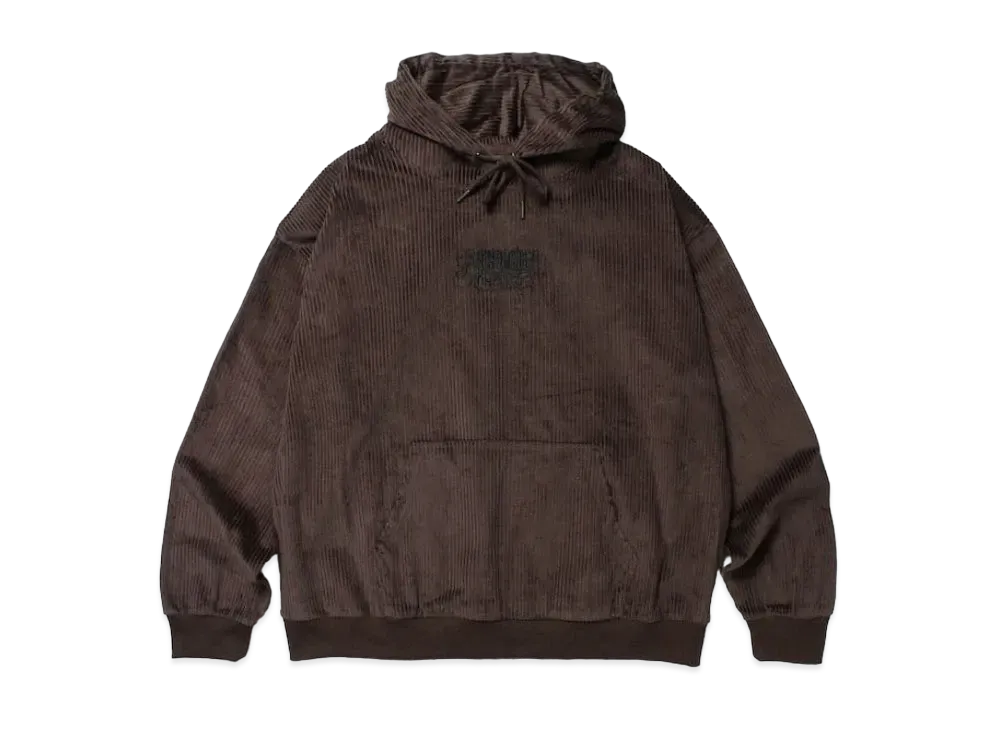 APHRODITEGANG Classic Logo Corduroy Hooded Shirt "Brown Black"