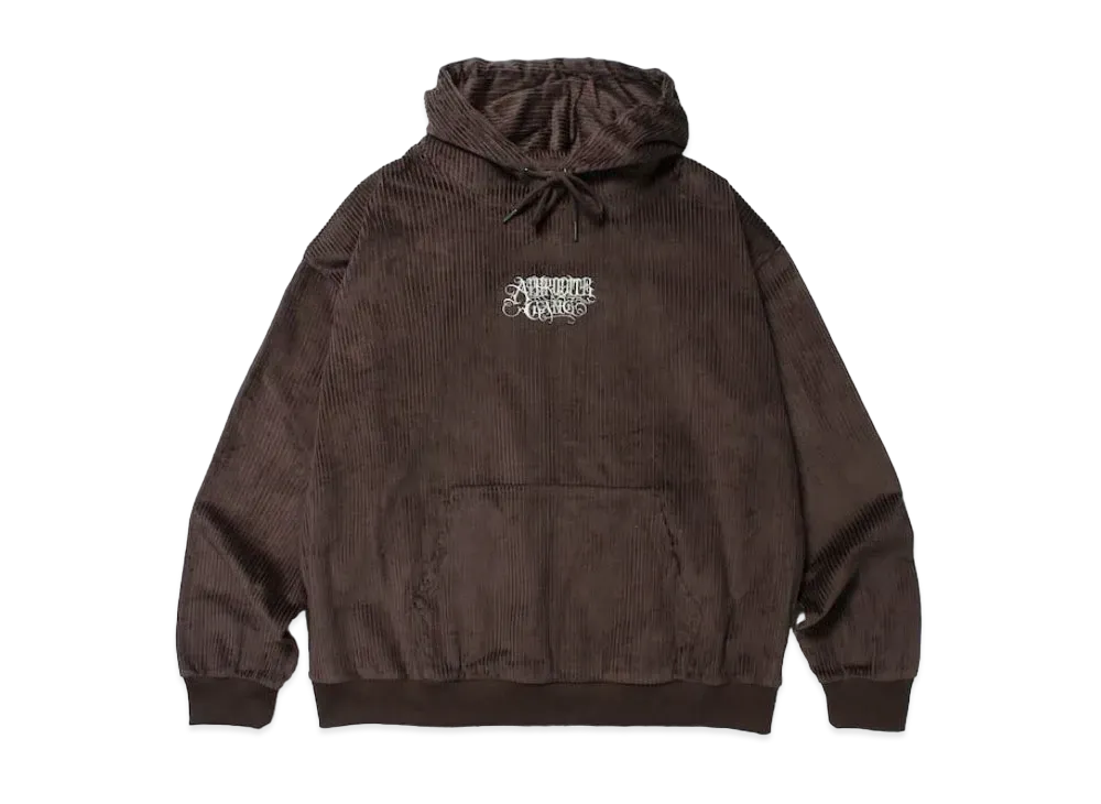 APHRODITEGANG Classic Logo Corduroy Hooded Shirt "Brown Ivory"