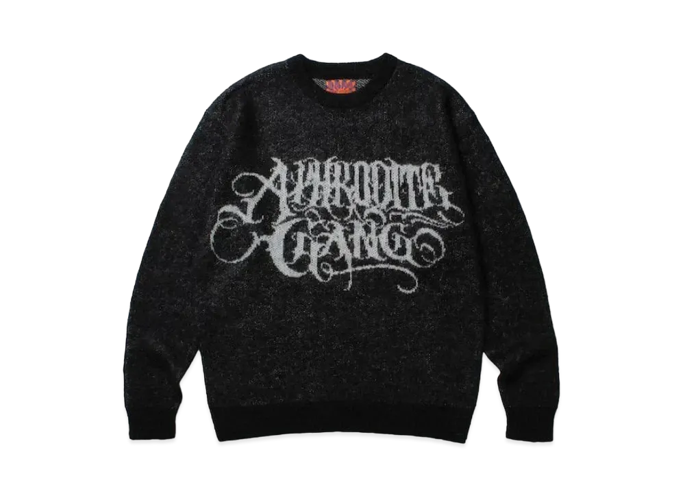 APHRODITEGANG Classic Logo Mohair Knit Sweater "Black"