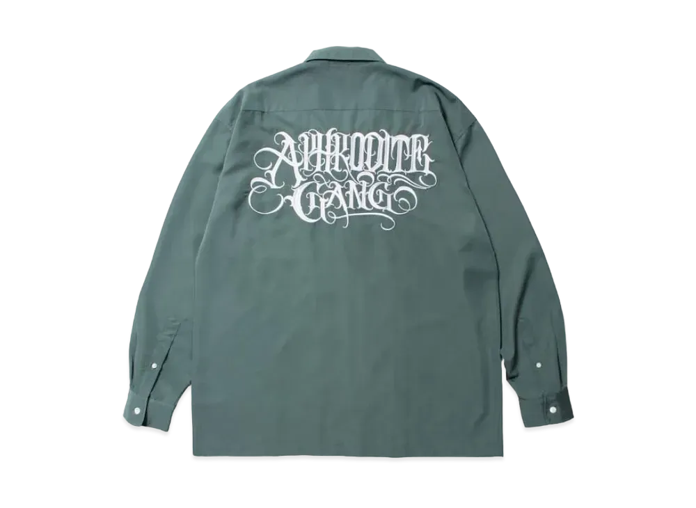 APHRODITEGANG Classic Logo L/S Open Collar Shirt "Green"