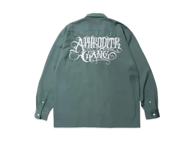 APHRODITEGANG Classic Logo L/S Open Collar Shirt "Green"