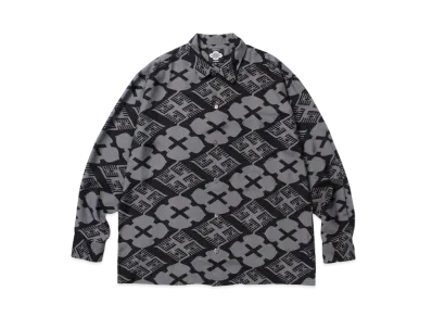 APHRODITEGANG Gakkin x Budspool Kabatsukamon L/S Hawaiian Shirt "Black"