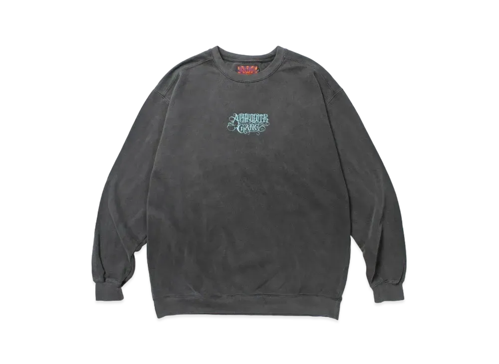 APHRODITEGANG Classic Logo Pigment Dye Crewneck Sweat Shirt "Blue"