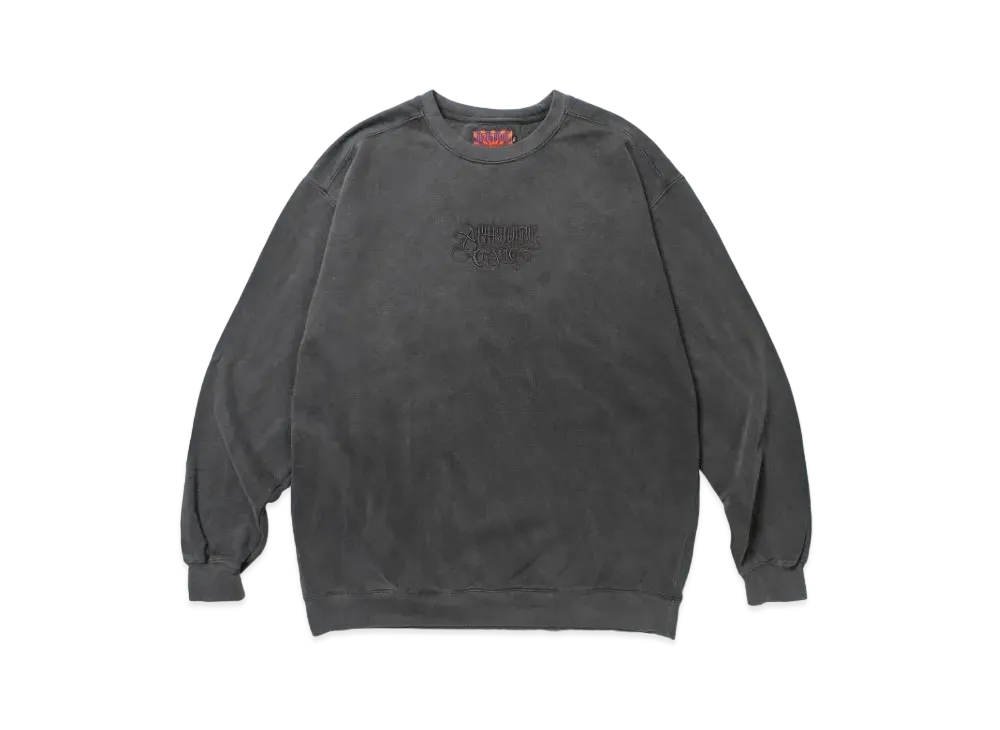APHRODITEGANG Classic Logo Pigment Dye Crewneck Sweat Shirt "Black"