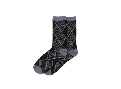 APHRODITEGANG Gakkin x Budspool Kamon Jacquard Socks "Black Grey"