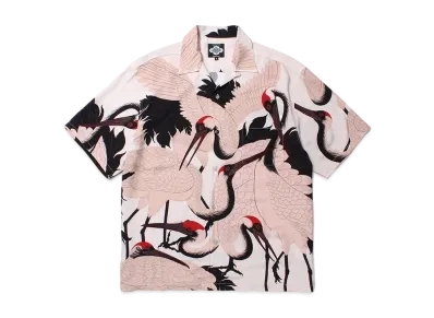 APHRODITEGANG Gakkin x Budspool Akame Tsuru Open Collar Shirt "White"