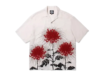 APHRODITEGANG Gakkin x Budspool Nichisho Kiku Open Collar Shirt "White"