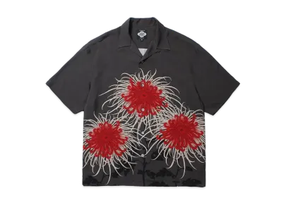 APHRODITEGANG Gakkin x Budspool Nichisho Kiku Open Collar Shirt "Charcoal"