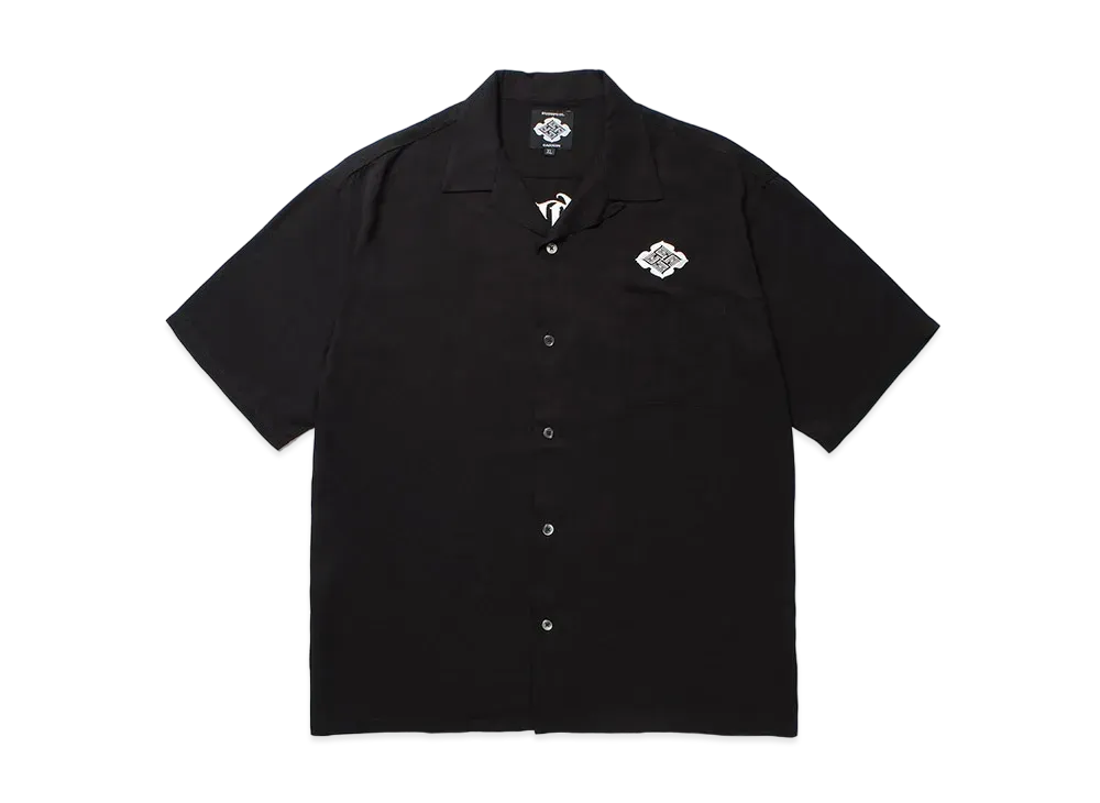 APHRODITEGANG Gakkin x Budspool Open Collar Shirt "Black"