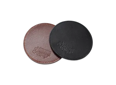 APHRODITEGANG Classic Logo Leather Coaster Pack "Black/Brown"