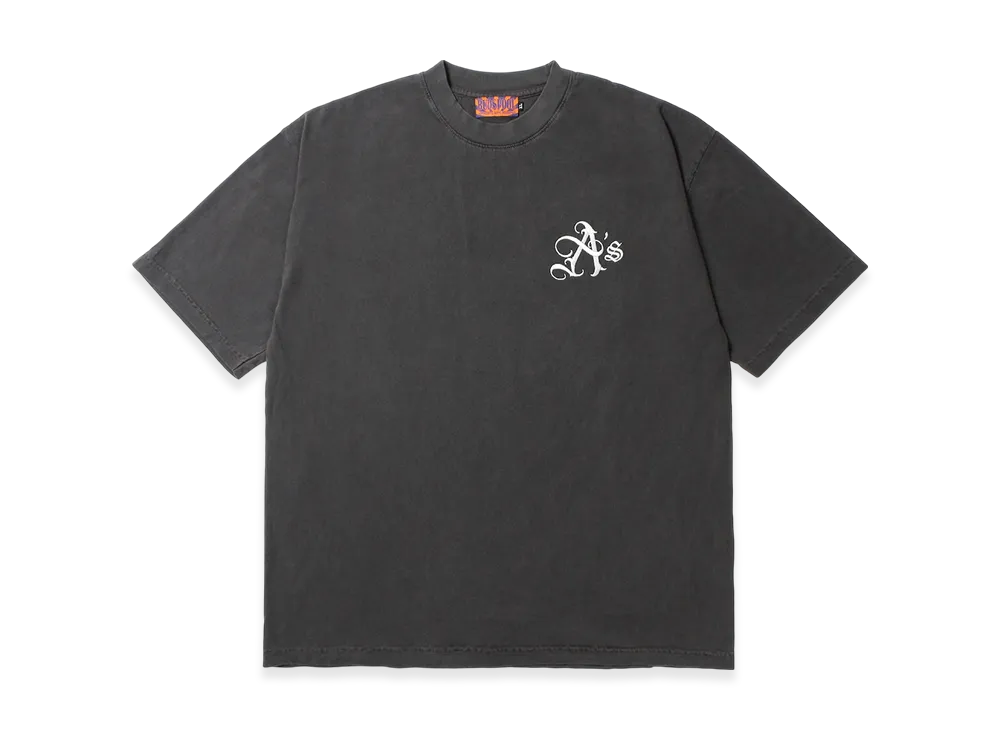 APHRODITEGANG A's Logo Embroidery Pigment Dye S/S Tee "Black/White"