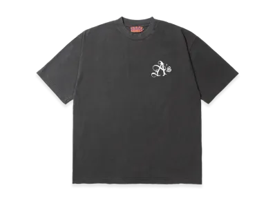 APHRODITEGANG A's Logo Embroidery Pigment Dye S/S Tee "Black/White"